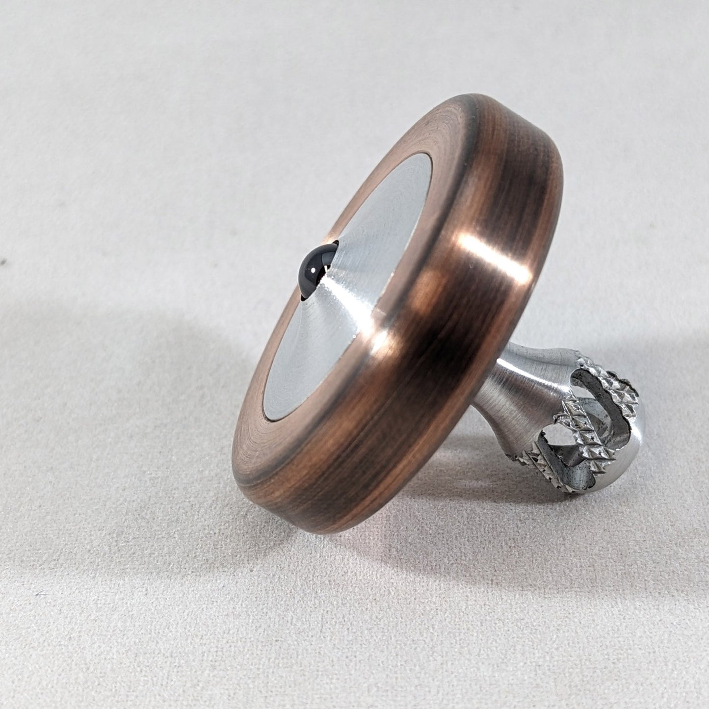 Dynamo - Antique Copper and Aluminum Spinning Top w/ Super Grip Stem (Ceramic)