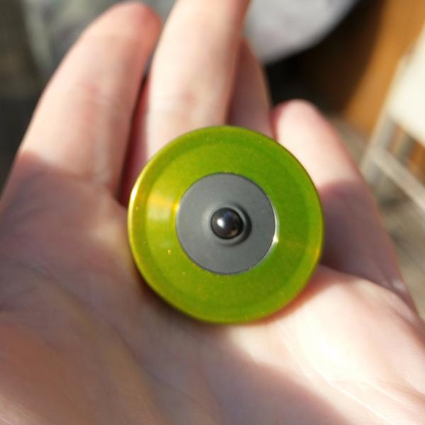 Golden Apple and Blacked out stainless steel precision spinning top - Kemner Design