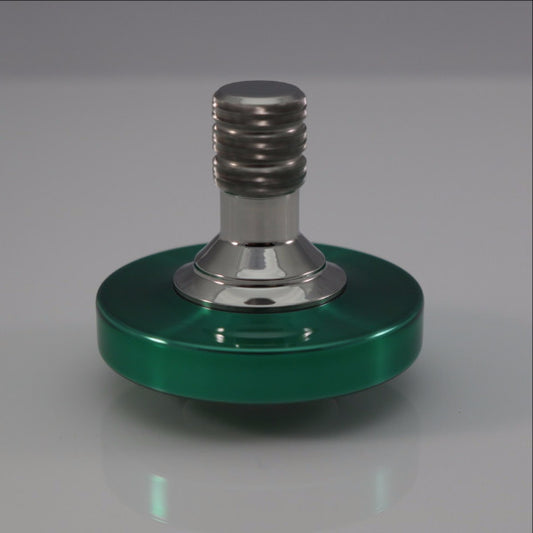 Translucent Green & Polish Stainless Steel Precision Spinning Top - Kemner Design