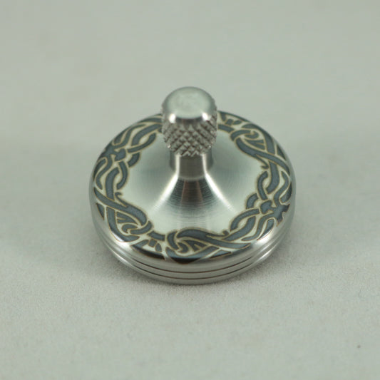 S2- Laser Etched Ribbon Design Stainless Steel Spinning Top