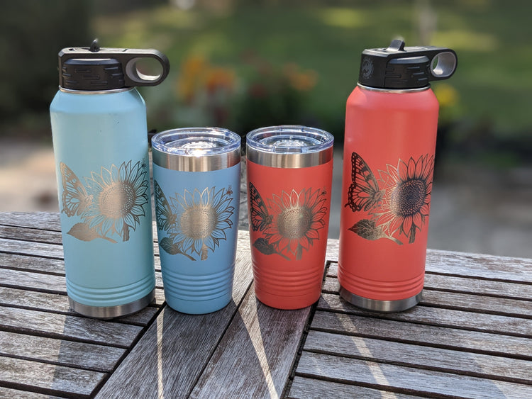 Laser Engraved Tumblers and Water Bottles