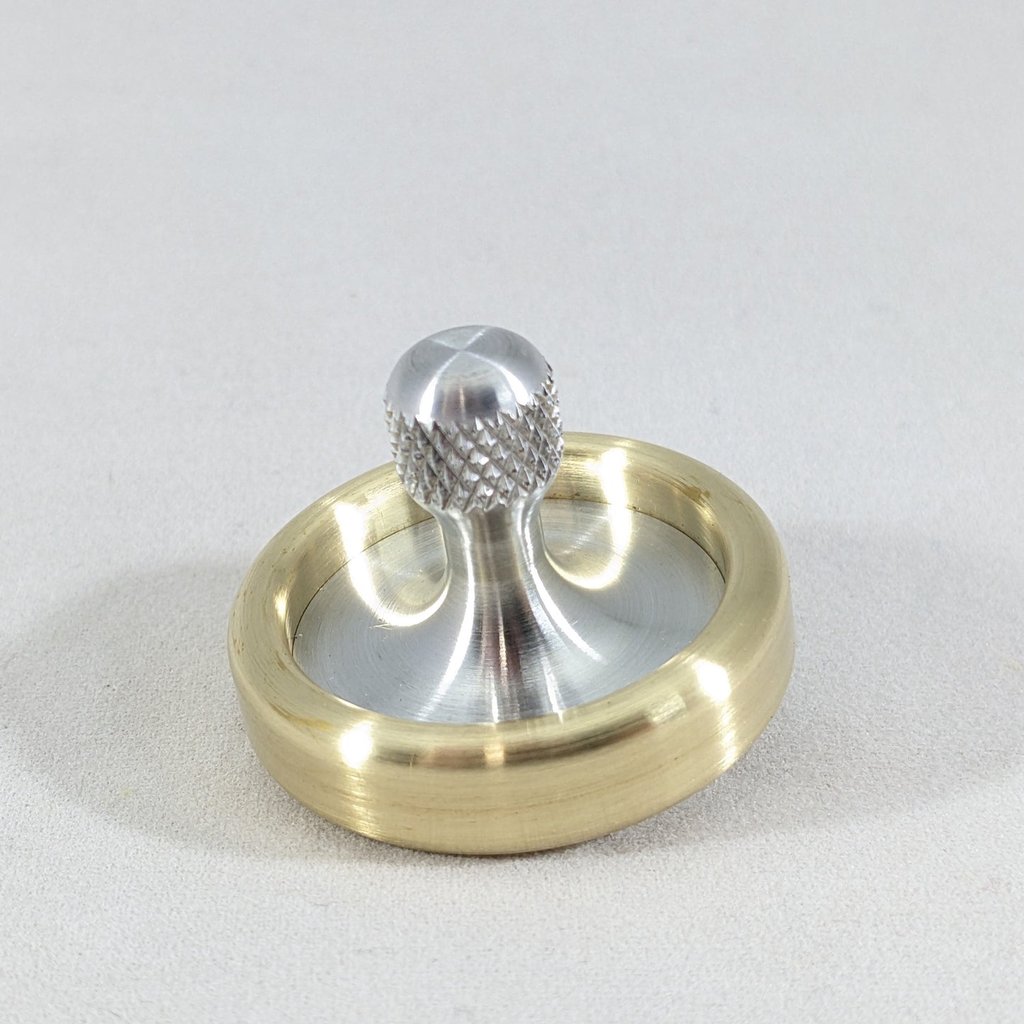 Dynamo - Brass and Aluminum Spinning Top w/ Knurled Spindle