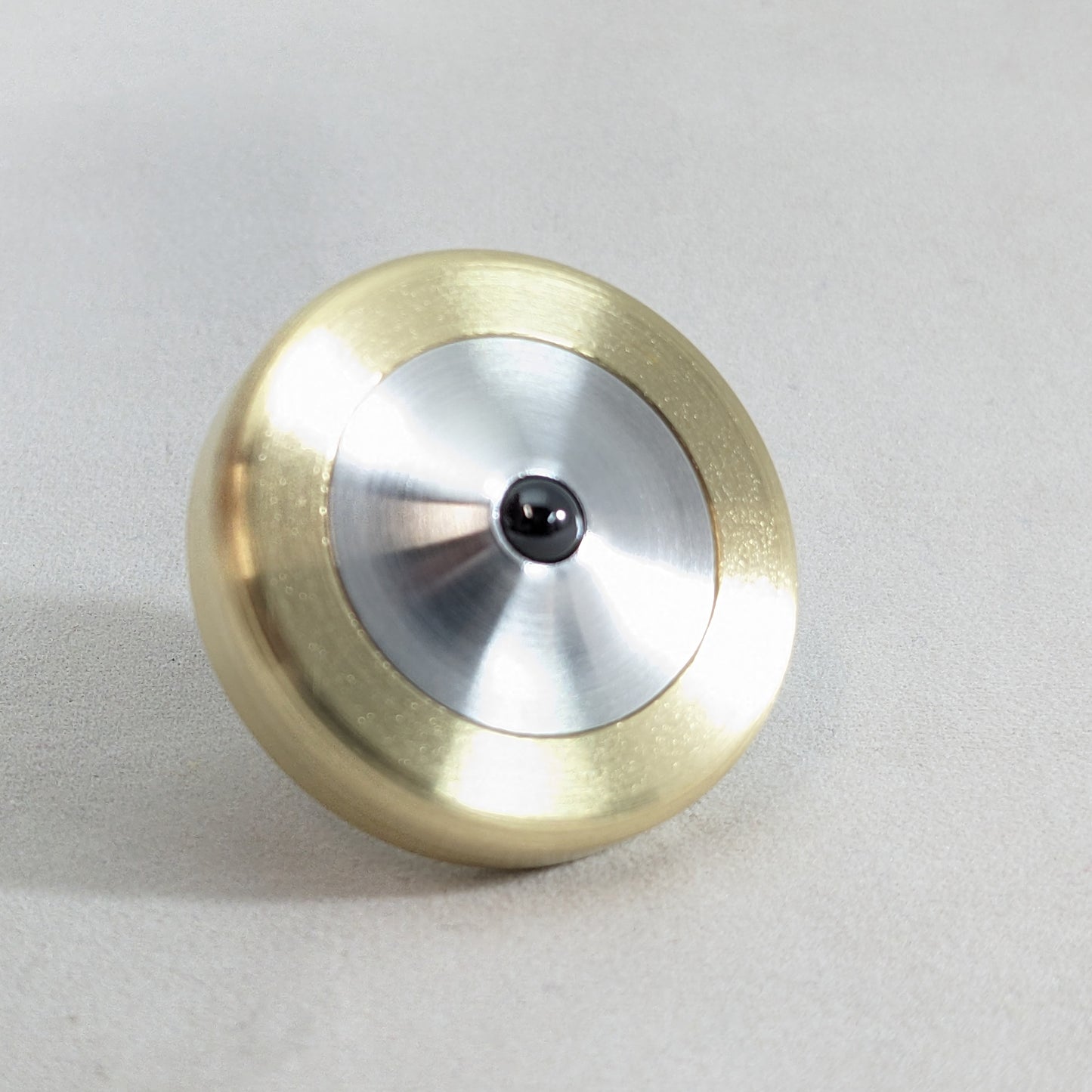 Dynamo - Brass and Aluminum Spinning Top w/ Knurled Spindle