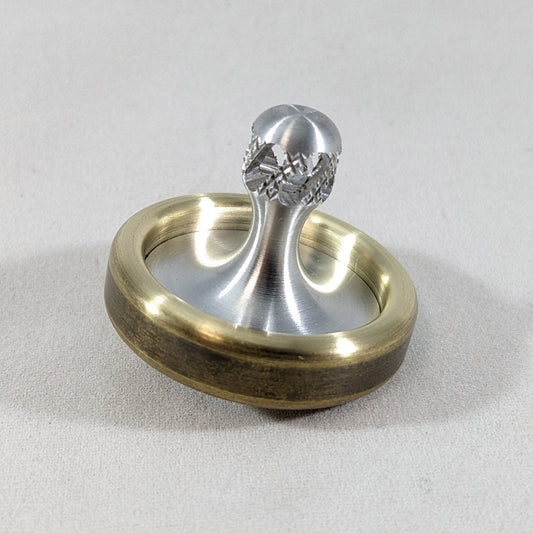 Dynamo - Antique Brass and Aluminum  Spinning Top w/ Super Grip Stem (Ceramic) #2
