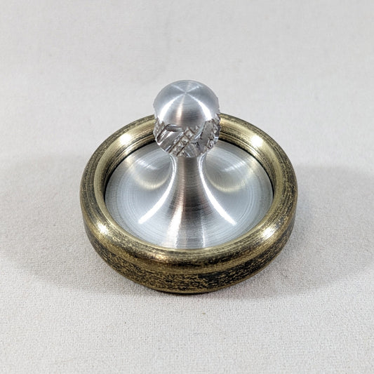 Dynamo - Antique Brass and Aluminum  Spinning Top w/ Super Grip Stem (Ceramic)