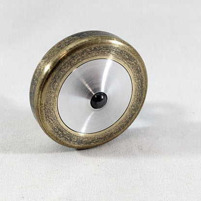 Dynamo - Antique Brass and Aluminum  Spinning Top w/ Super Grip Stem (Ceramic)