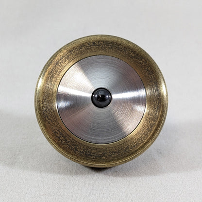 Dynamo - Antique Brass and Aluminum  Spinning Top w/ Super Grip Stem (Ceramic)