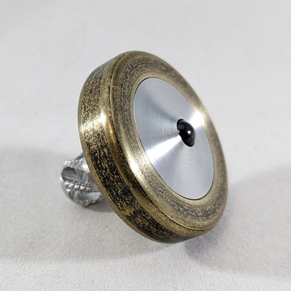Dynamo - Antique Brass and Aluminum  Spinning Top w/ Super Grip Stem (Ceramic)