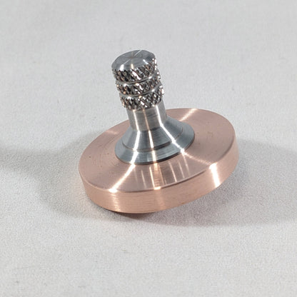 Two Step - Brushed Copper and Stainless Steel Precision Spinning Top - Kemner Design