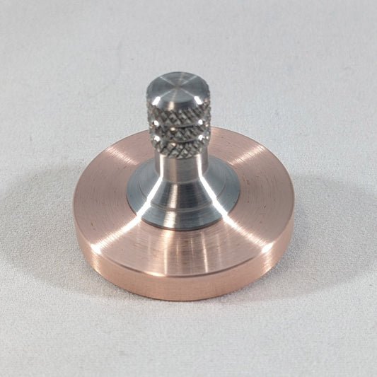 Two Step - Brushed Copper and Stainless Steel Precision Spinning Top - Kemner Design