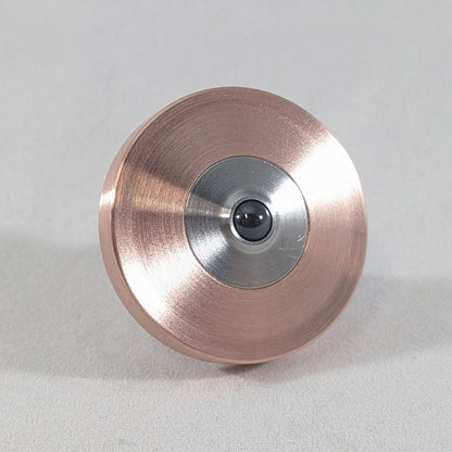 Two Step - Brushed Copper and Stainless Steel Precision Spinning Top - Kemner Design
