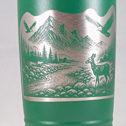 20 oz Polar Camel Green Stainless Steel Tumbler – Mountain River Design - Kemner Design