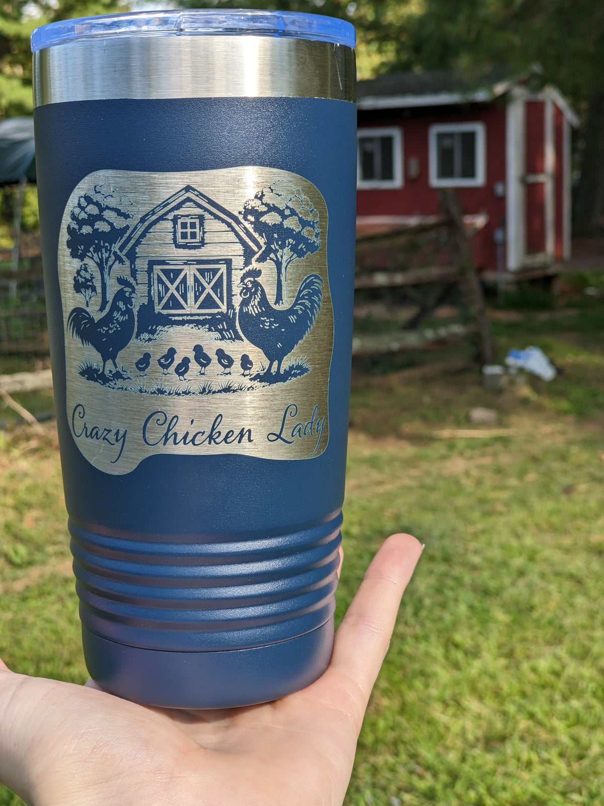 20-oz Polar Camel Navy Stainless Steel Tumbler - Crazy Chicken Lady
