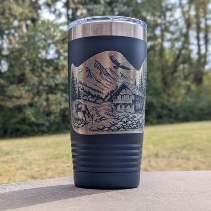 20-oz Polar Camel Navy Stainless Steel Tumbler - Mountain Retreat - Kemner Design