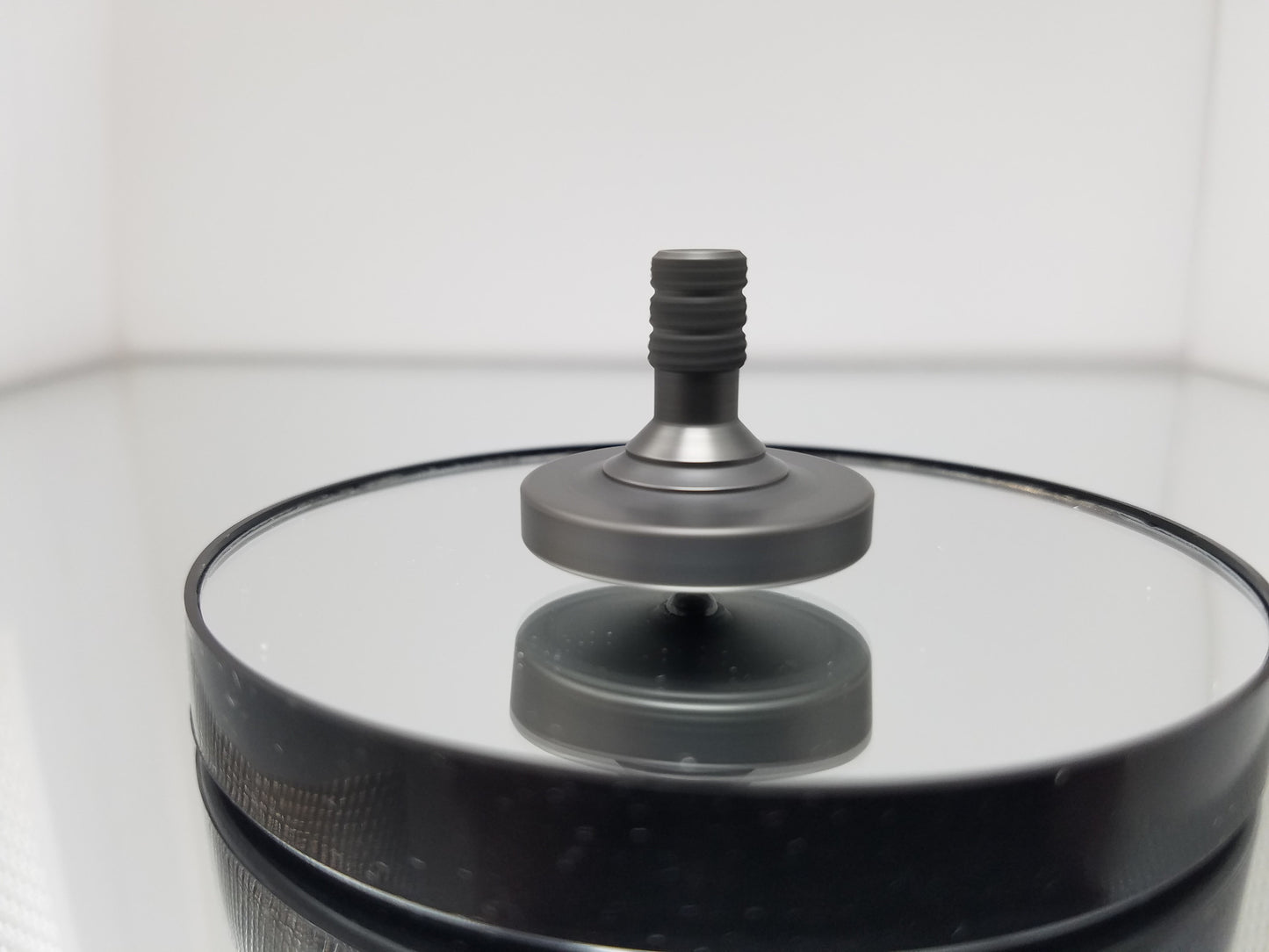 Stainless Steel Spinning Top Blacked Out with a Satin Finish - Kemner Design