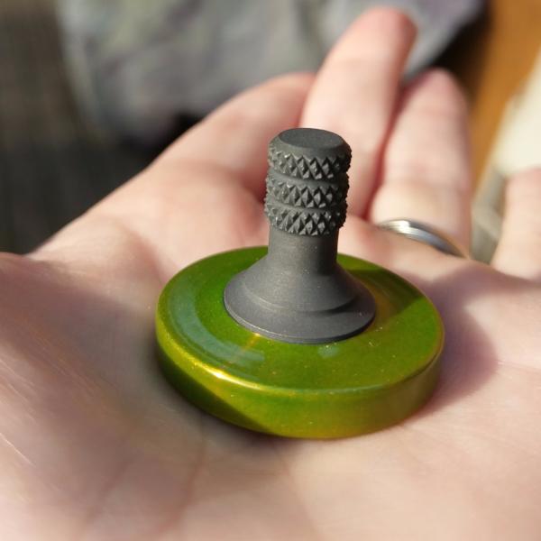 Golden Apple and Blacked out stainless steel precision spinning top - Kemner Design