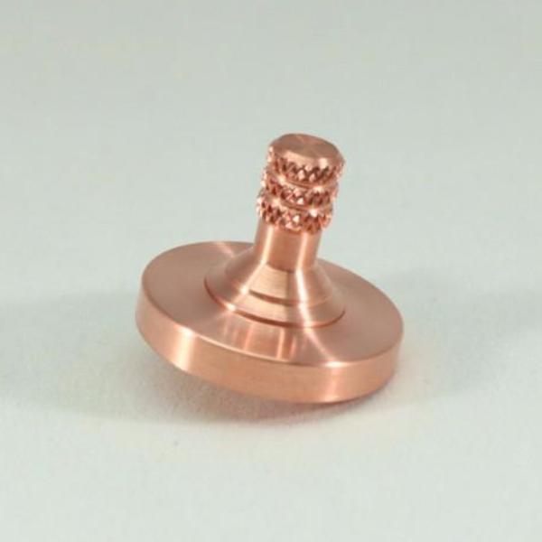 Solid Copper Spinning Top with Brushed Finish - 2 piece - Kemner Design