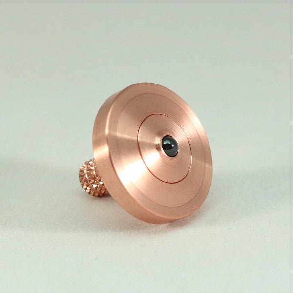 Solid Copper Spinning Top with Brushed Finish - 2 piece - Kemner Design