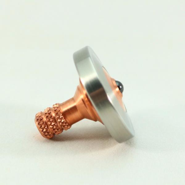 Brushed Stainless Steel and Copper Precision Spinning Top - Kemner Design