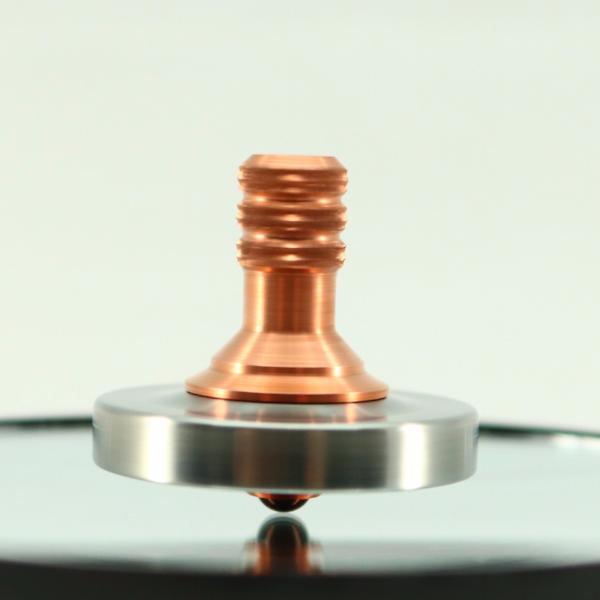 Brushed Stainless Steel and Copper Precision Spinning Top - Kemner Design