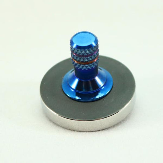 Blacked out and polished stainless steel with a heat anodized titanium spindle #1 - Kemner Design