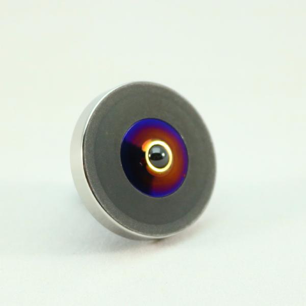 Blacked out and polished stainless steel with a heat anodized titanium spindle #1 - Kemner Design
