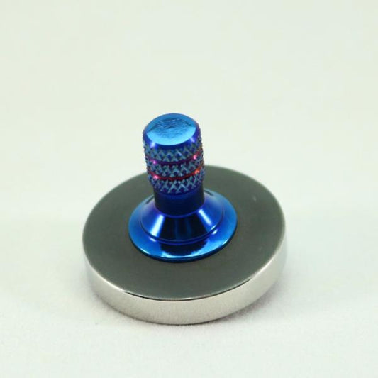 Blacked out and polished stainless steel with a heat anodized titanium spindle #4 - Kemner Design