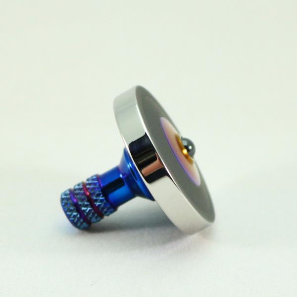 Blacked out and polished stainless steel with a heat anodized titanium spindle #4 - Kemner Design