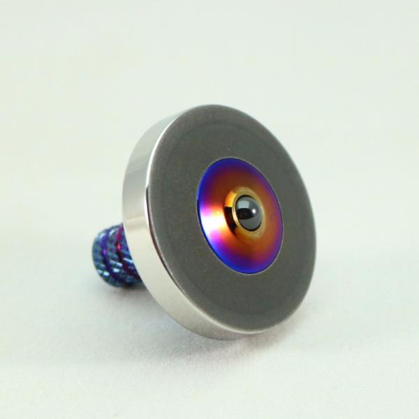 Blacked out and polished stainless steel with a heat anodized titanium spindle #4 - Kemner Design
