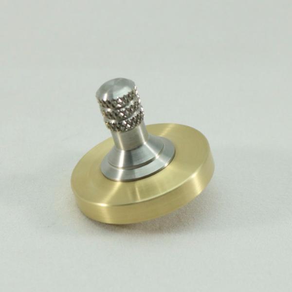 Brushed Brass and Stainless Steel Spinning Top - Kemner Design