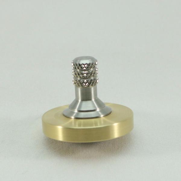 Brushed Brass and Stainless Steel Spinning Top - Kemner Design