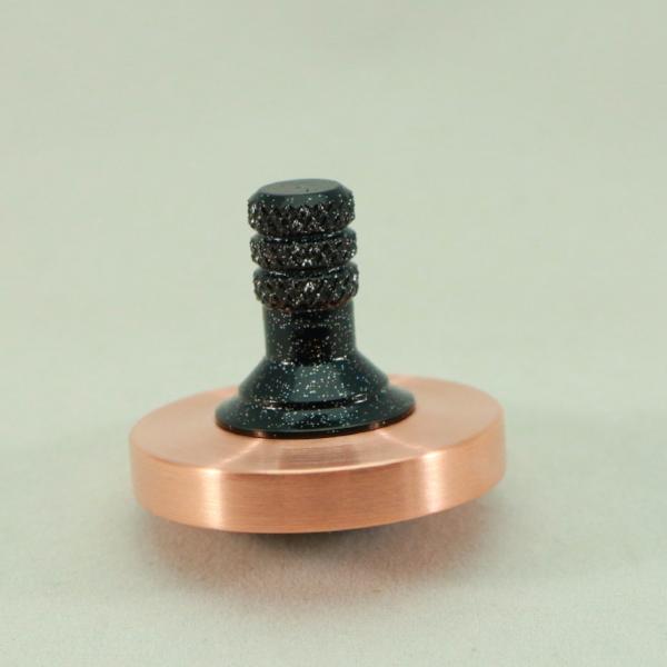 Copper and Black Stardust Stainless Steel Precision Spinning Top - Kemner Design