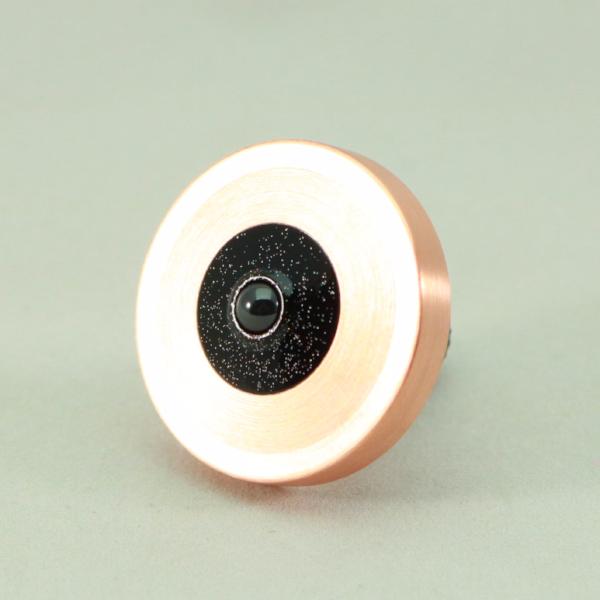 Copper and Black Stardust Stainless Steel Precision Spinning Top - Kemner Design
