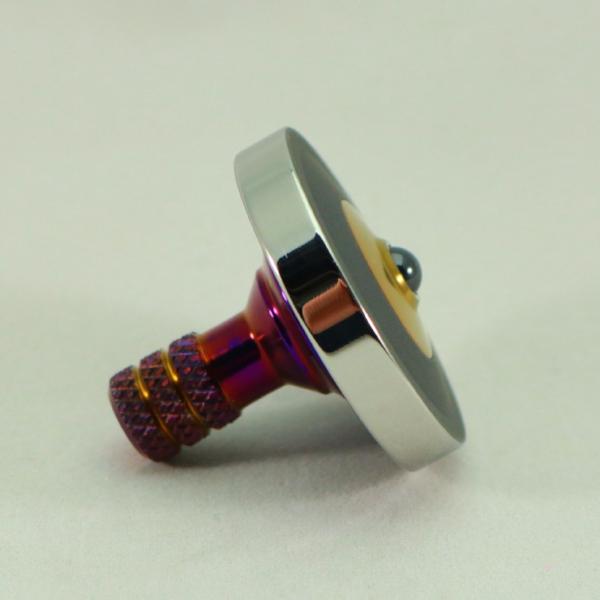 Blacked out and polished stainless steel with a heat anodized titanium spindle #6 - Kemner Design