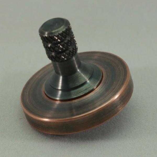 Antique Copper and gunmetal stainless steel metal spinning top - Kemner Design
