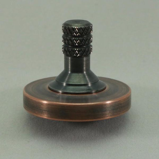 Antique Copper and gunmetal stainless steel metal spinning top - Kemner Design