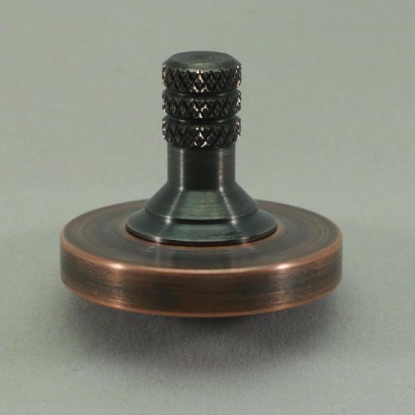 Antique Copper and gunmetal stainless steel metal spinning top - Kemner Design