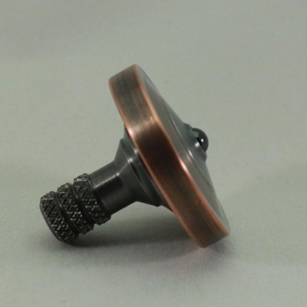 Antique Copper and gunmetal stainless steel metal spinning top - Kemner Design