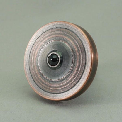 Antique Copper and gunmetal stainless steel metal spinning top - Kemner Design