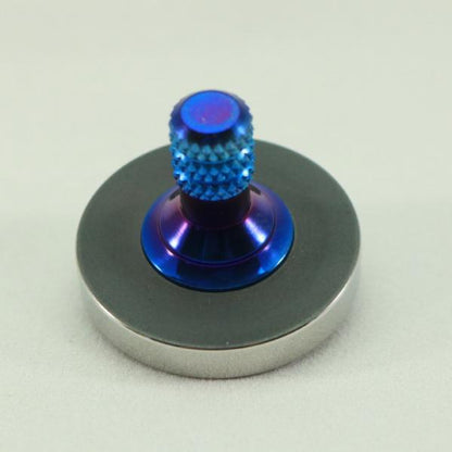 Blacked out and polished stainless steel with a heat anodized titanium spindle #9 - Kemner Design