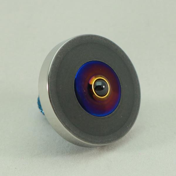 Blacked out and polished stainless steel with a heat anodized titanium spindle #10 - Kemner Design