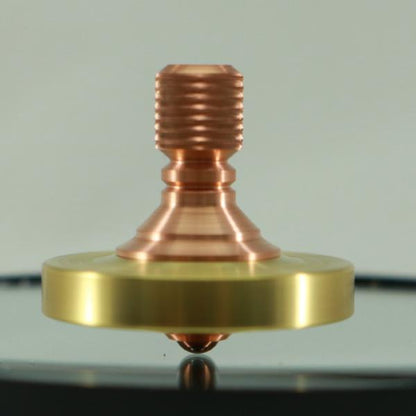 Two Step - Brass and Copper Engraved Two Step Spinning Top w/ Tungsten Carbide Bearing - Kemner Design