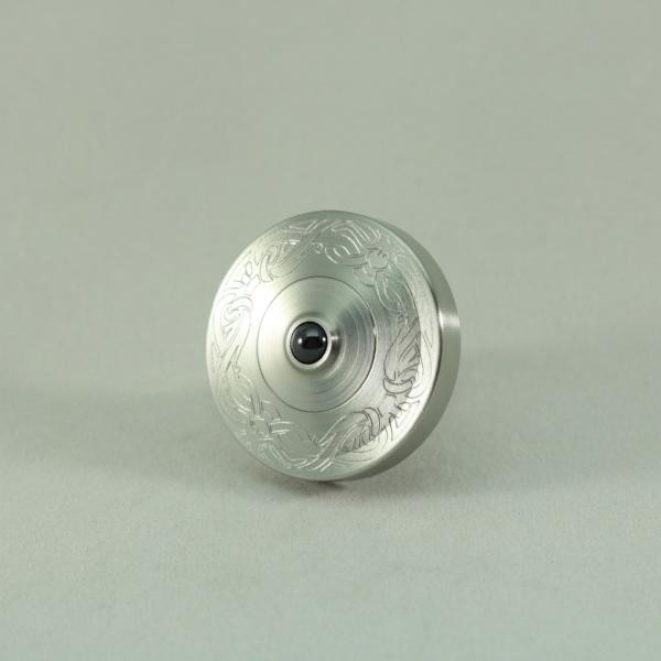 Kemner Design engraved Two Step spinning top in solid stainless steel