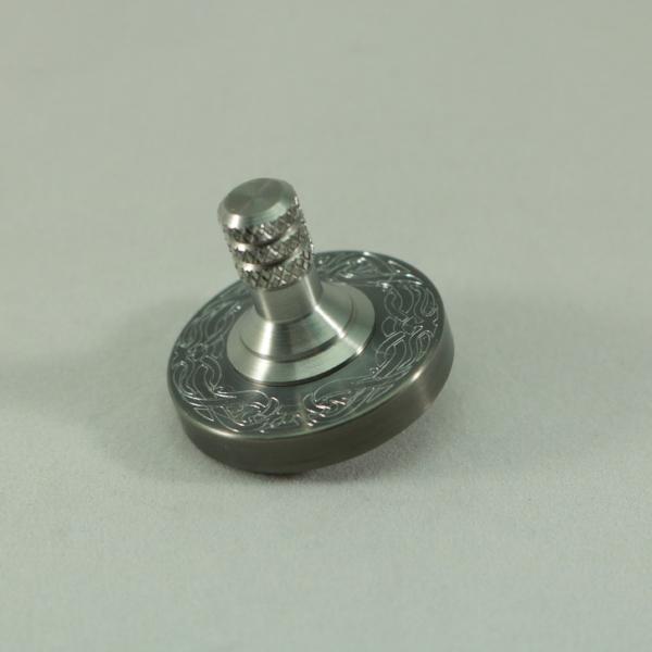 Two Step - Engraved Gunmetal and Brushed Stainless Step Spinning Top