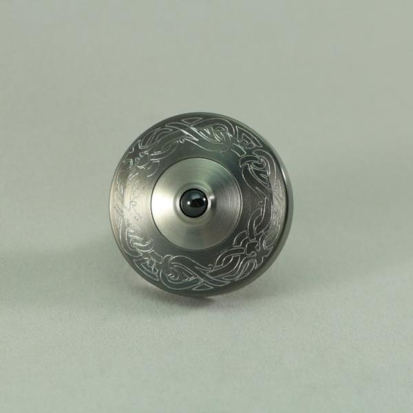 Two Step - Engraved Gunmetal and Brushed Stainless Step Spinning Top