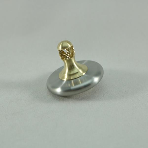 M3 - Brushed Stainless Steel and Brass Spinning Top Super Grip
