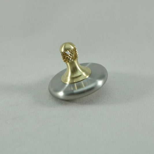 M3 - Brushed Stainless Steel and Brass Spinning Top Super Grip