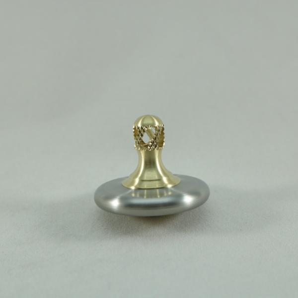 M3 - Brushed Stainless Steel and Brass Spinning Top Super Grip