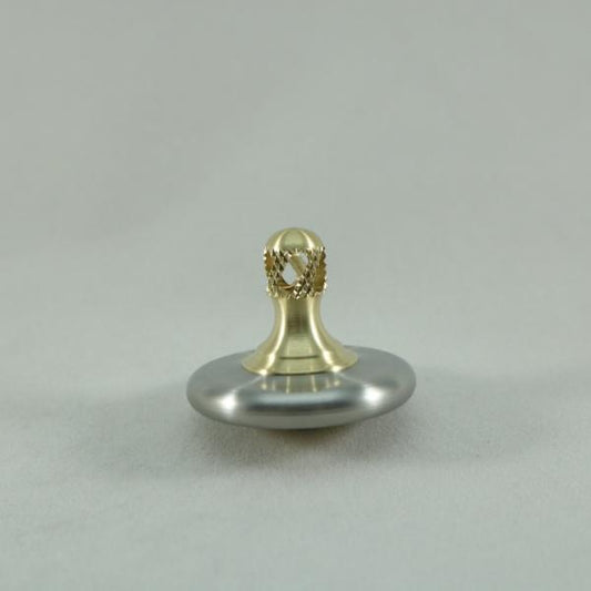M3 - Brushed Stainless Steel and Brass Spinning Top Super Grip - Kemner Design