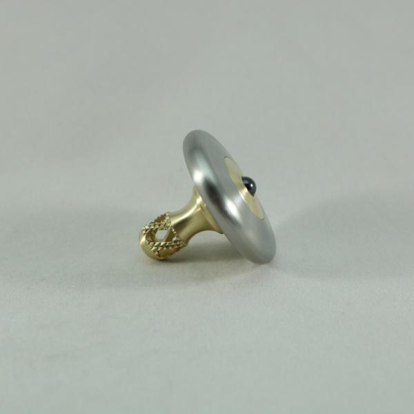 M3 - Brushed Stainless Steel and Brass Spinning Top Super Grip